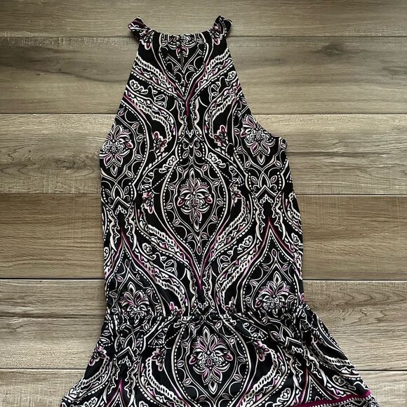 WhiteHouse BlackMarket Drop Waist Tunic Black Multi - M EUC​ - Picture 4 of 9